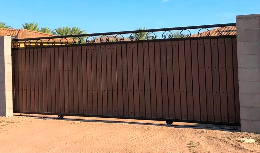 Automatic driveway gate fabricated by SG Fabrication