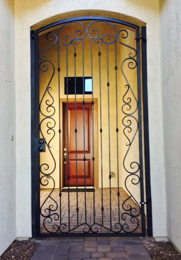 Custom entryway gate built and installed by SG Fabrication
