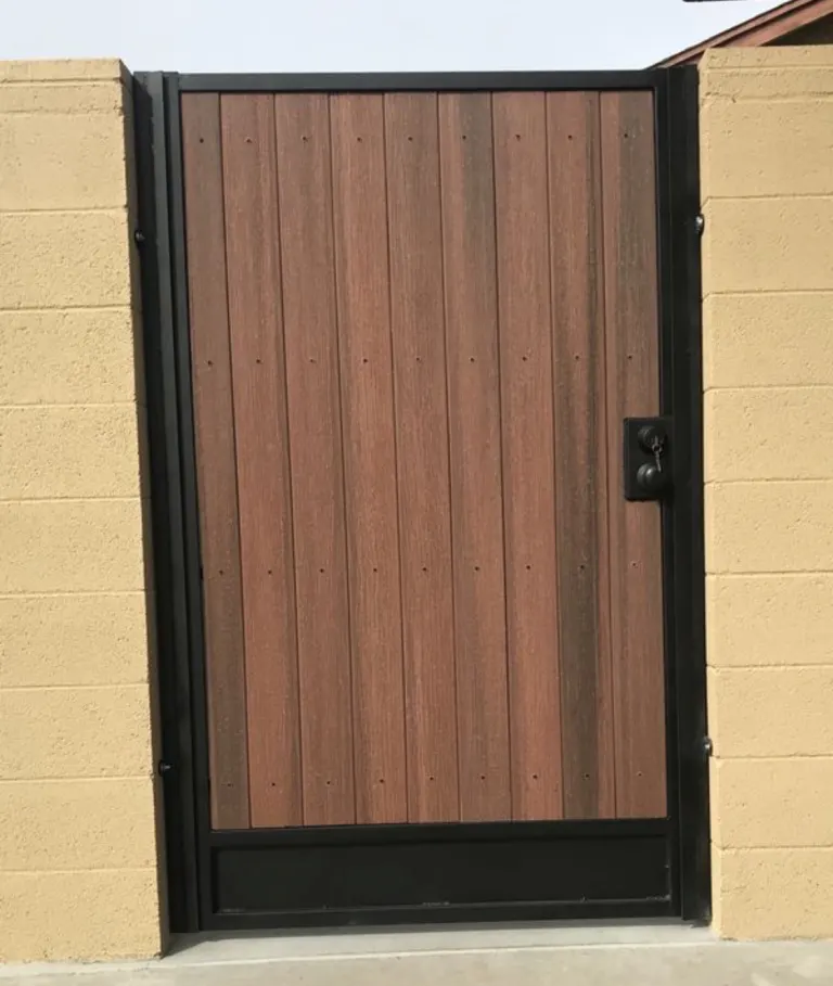 Steel framed yard gate installed by SG Fabrication